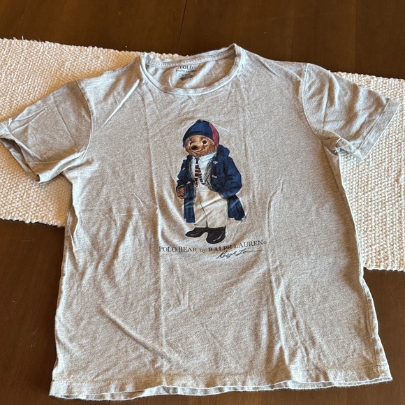 Polo by Ralph Lauren Light Gray Tee with Bear Design - Picture 2 of 6